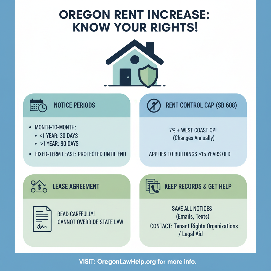 screening tenant rights rent increase oregon